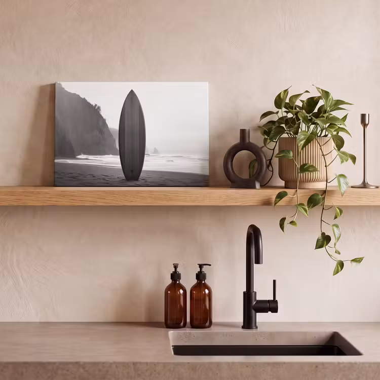 Canvas schilderij - Surfplank - Zand - Zee — 3