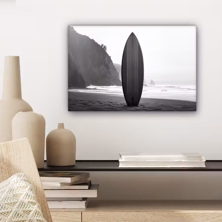 Canvas schilderij - Surfplank - Zand - Zee — 5
