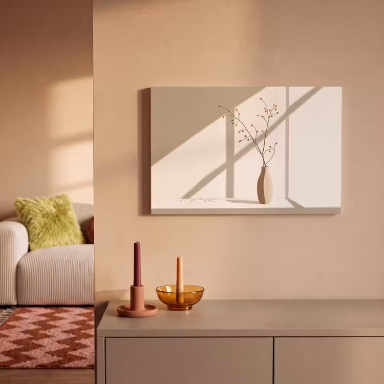 Canvas schilderij - Vaas - Takken - Bessen - Minimalistisch — 2