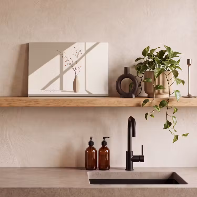 Canvas schilderij - Vaas - Takken - Bessen - Minimalistisch — 3