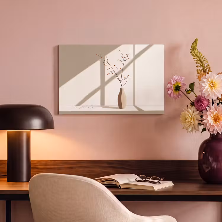 Canvas schilderij - Vaas - Takken - Bessen - Minimalistisch — 4