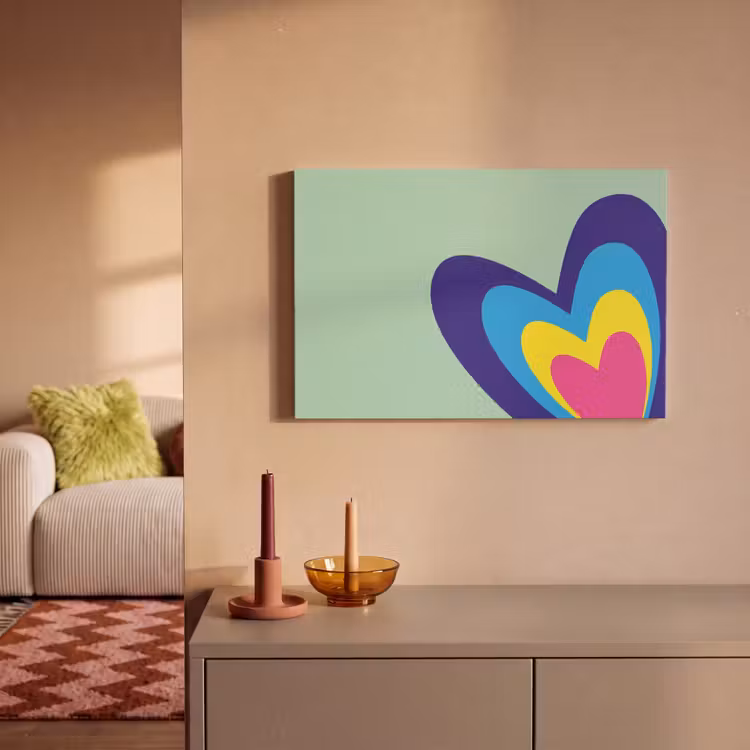 Canvas schilderij - Hartjes - Kleurrijk - Valentijn — 1