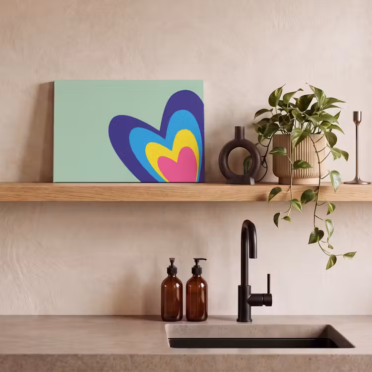 Canvas schilderij - Hartjes - Kleurrijk - Valentijn — 2