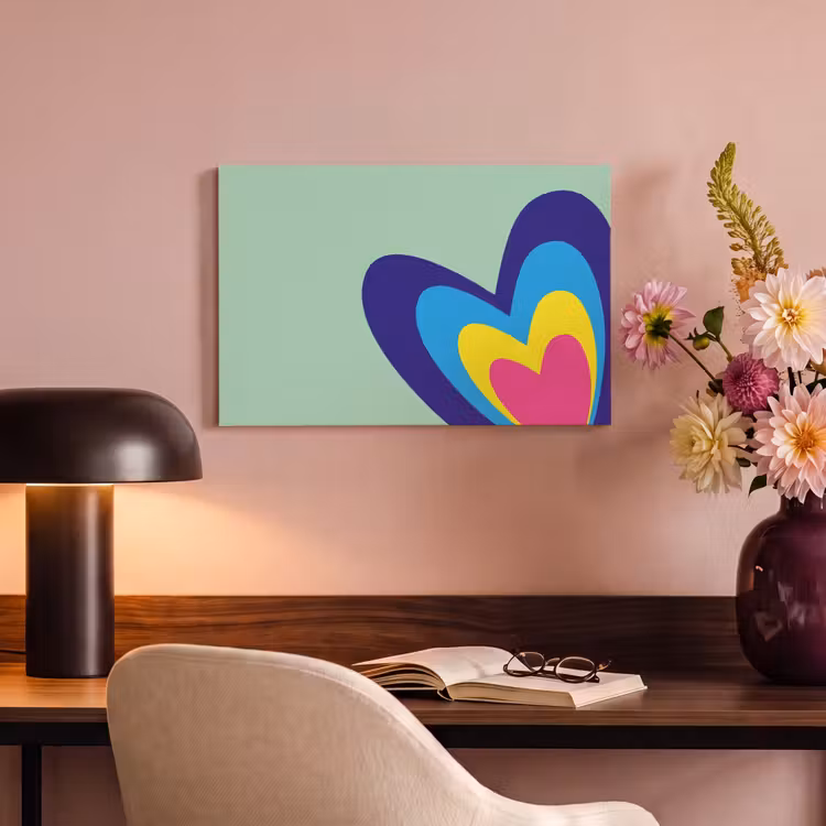 Canvas schilderij - Hartjes - Kleurrijk - Valentijn — 3