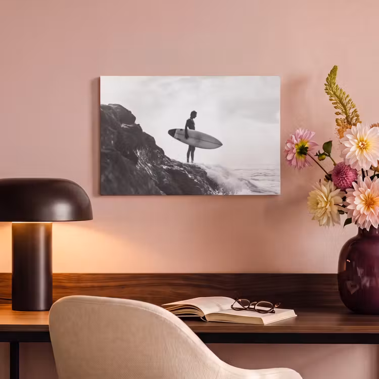 Canvas schilderij - Surfer - Rots - Oceaan - Golven — 4