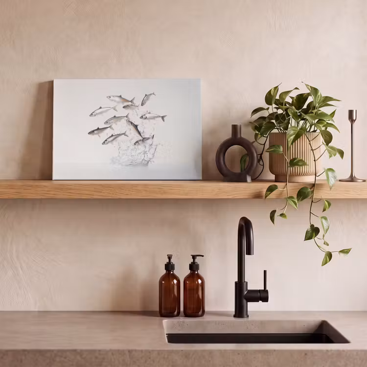 Canvas schilderij - Vissen - Water - Wit — 3