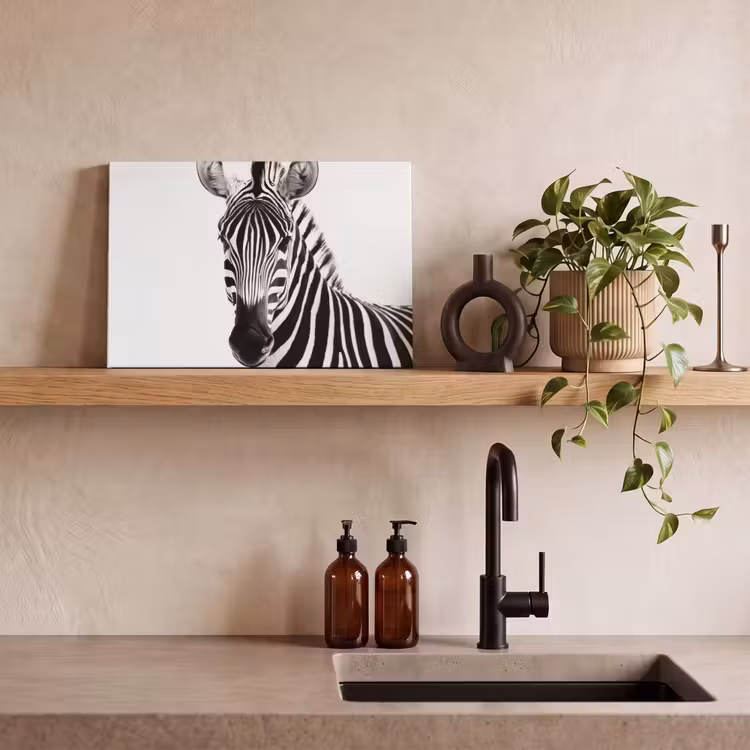 Canvas schilderij - Zebra - Close-up - Zwart - Strepen — 3