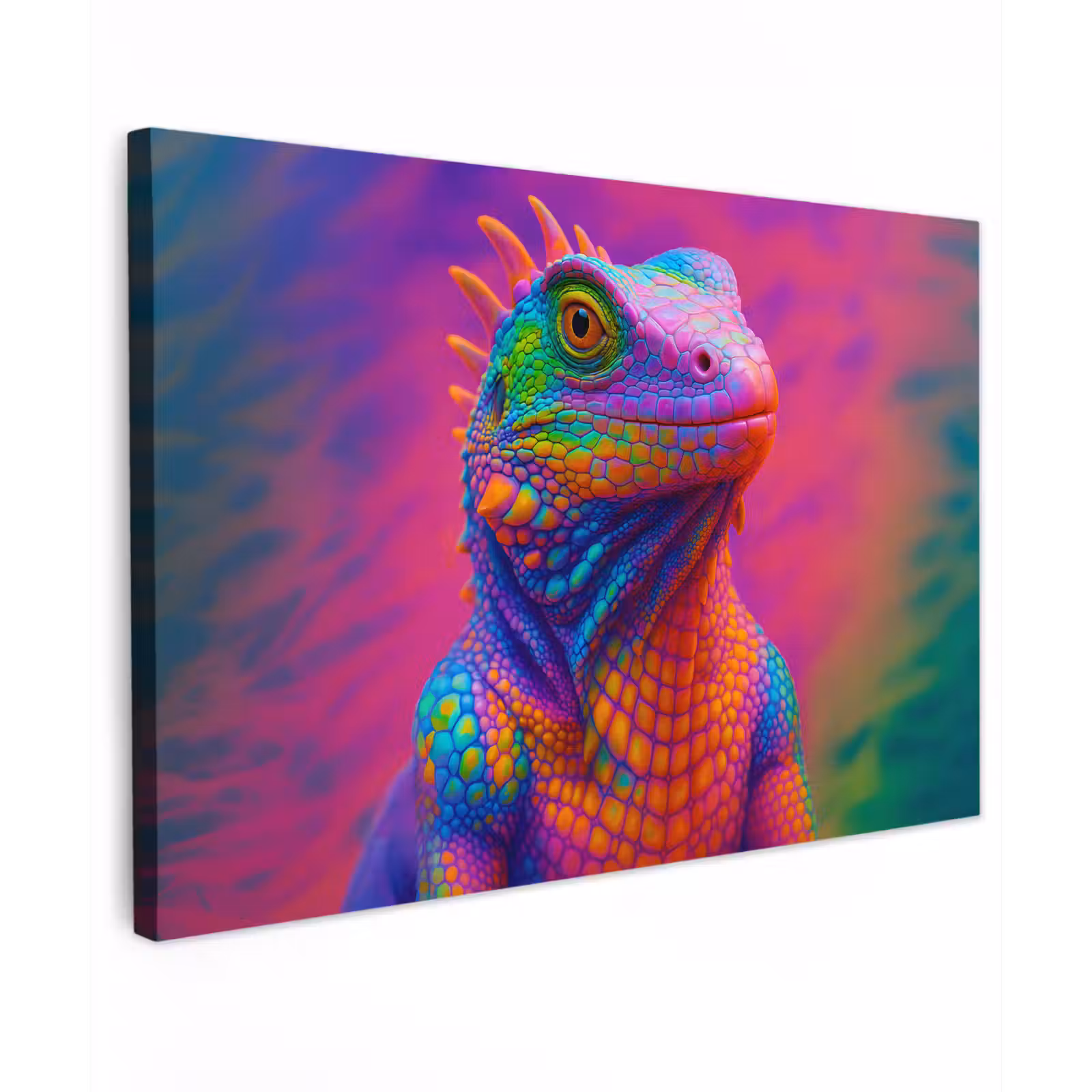 Canvas schilderij - Kameleon - Dieren - Neon - Kleur — 1