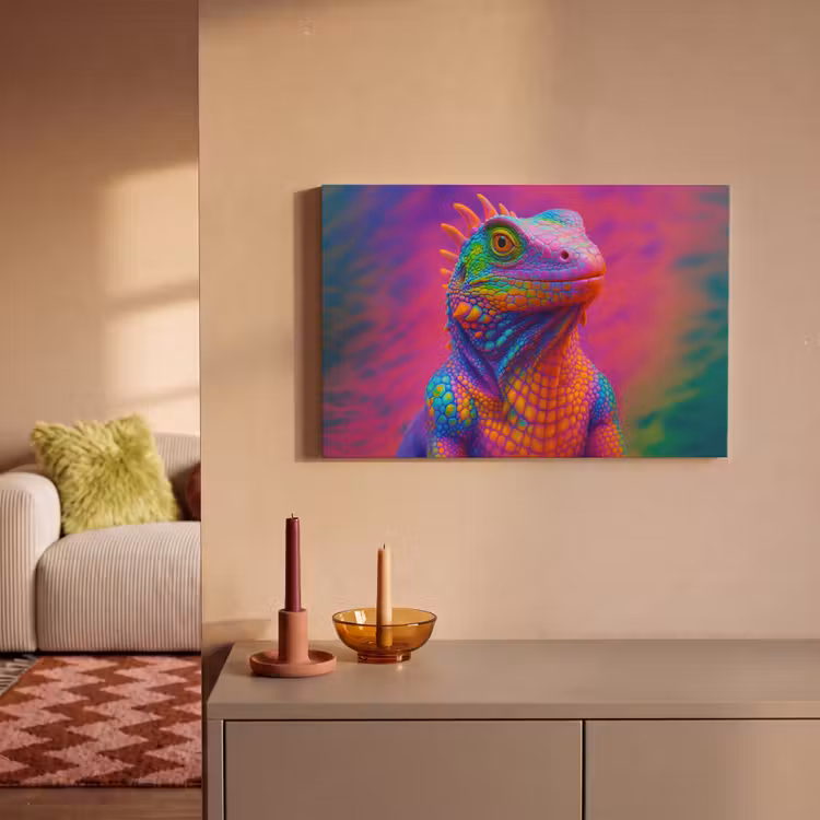 Canvas schilderij - Kameleon - Dieren - Neon - Kleur — 2