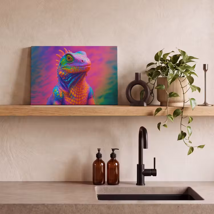 Canvas schilderij - Kameleon - Dieren - Neon - Kleur — 3