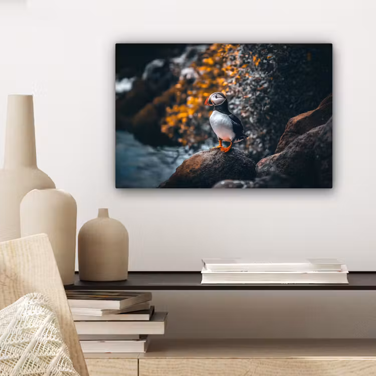 Canvas schilderij - Papegaai - Vogel - Rots - Wit — 5