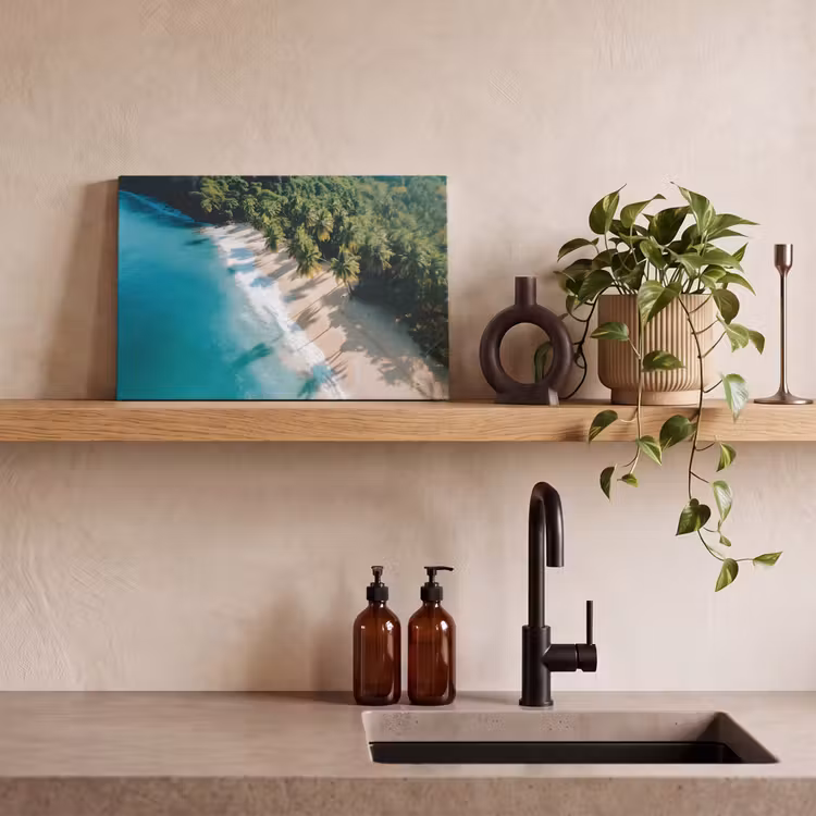 Canvas schilderij - Tropisch - Strand - Water - Palmbomen — 3