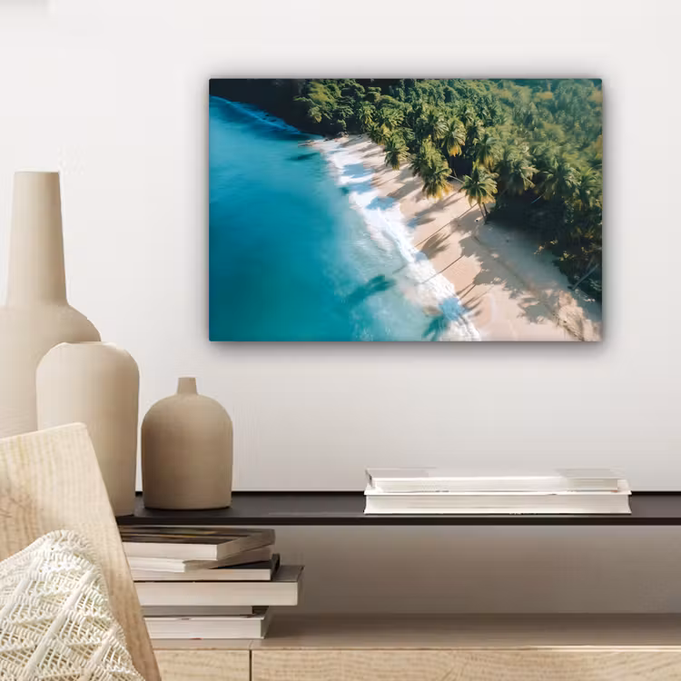Canvas schilderij - Tropisch - Strand - Water - Palmbomen — 5