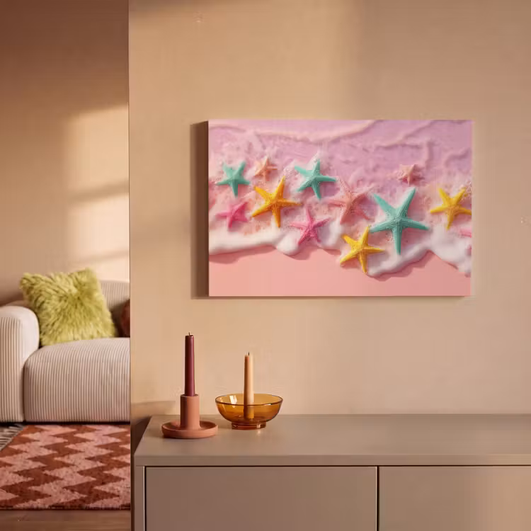 Canvas schilderij - Zeesterren - Strand - Golven — 2