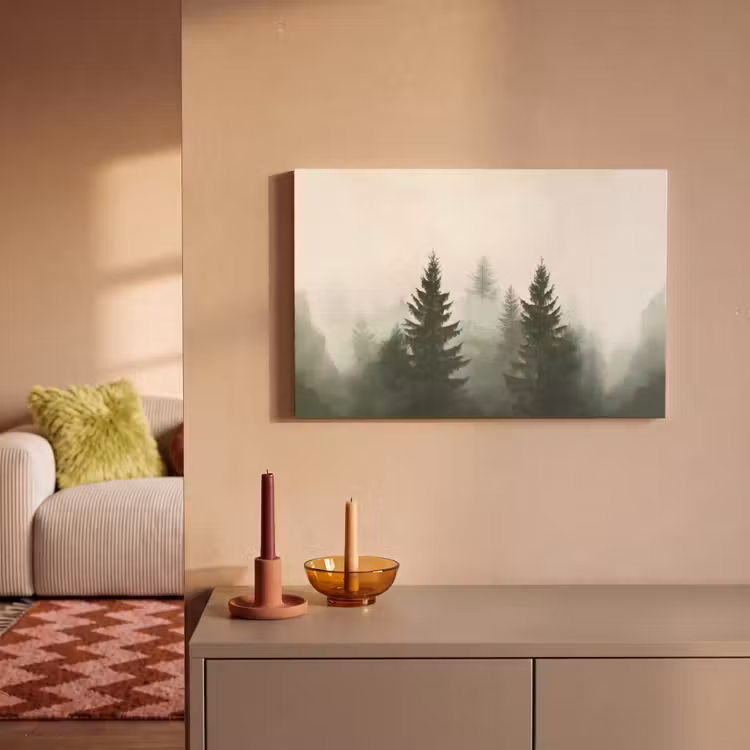 Canvas schilderij - Sparren - Bomen - Groen - Beige — 2