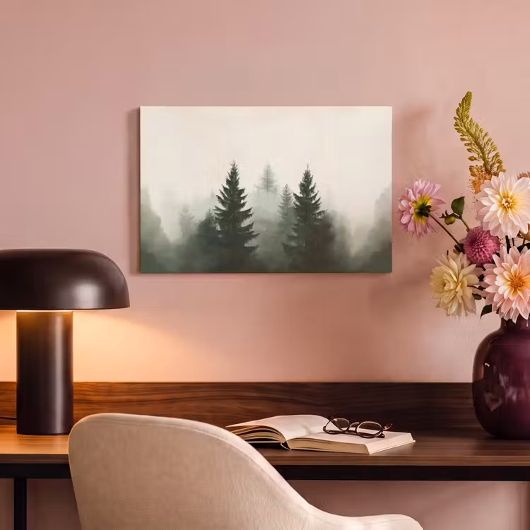 Canvas schilderij - Sparren - Bomen - Groen - Beige — 4