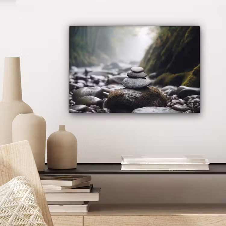 Canvas schilderij - Stenen - Stapel - Natuur — 5