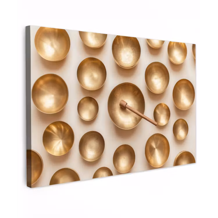 Canvas schilderij - Symmetrisch - Goud - Brons - Balans — 1