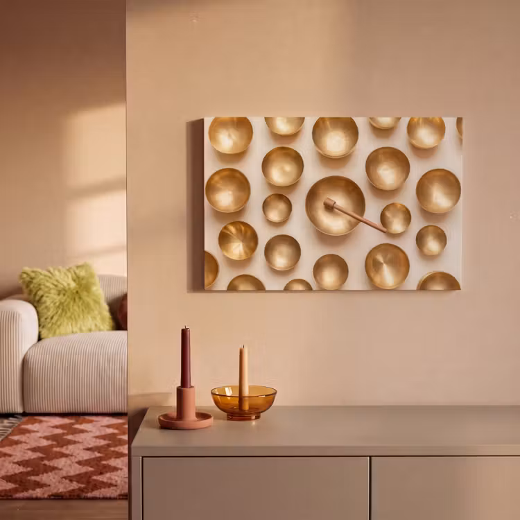 Canvas schilderij - Symmetrisch - Goud - Brons - Balans — 2
