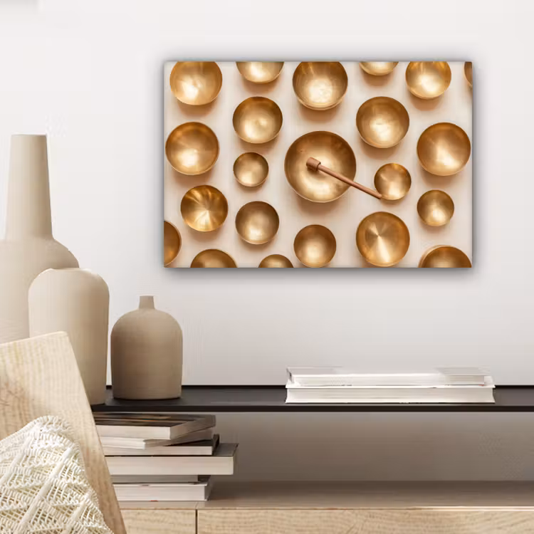 Canvas schilderij - Symmetrisch - Goud - Brons - Balans — 5