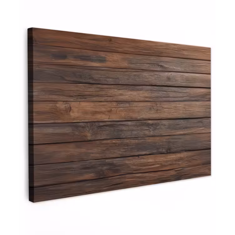 Canvas schilderij - Houten plankpatroon - Warmte - Natuurlijk — 1