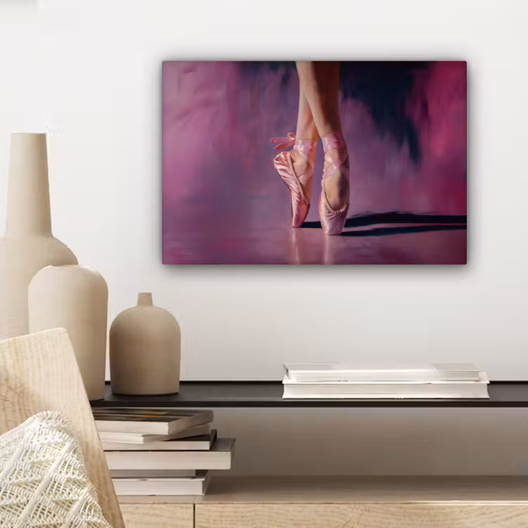 Canvas schilderij - Spitzen - Paars - Contrast — 5