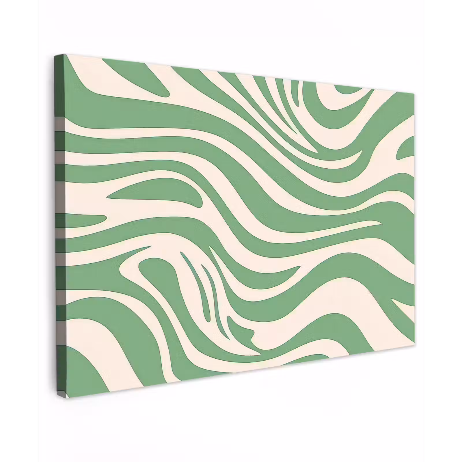 Canvas schilderij - Zebrapatroon - Groen - Retro — 1