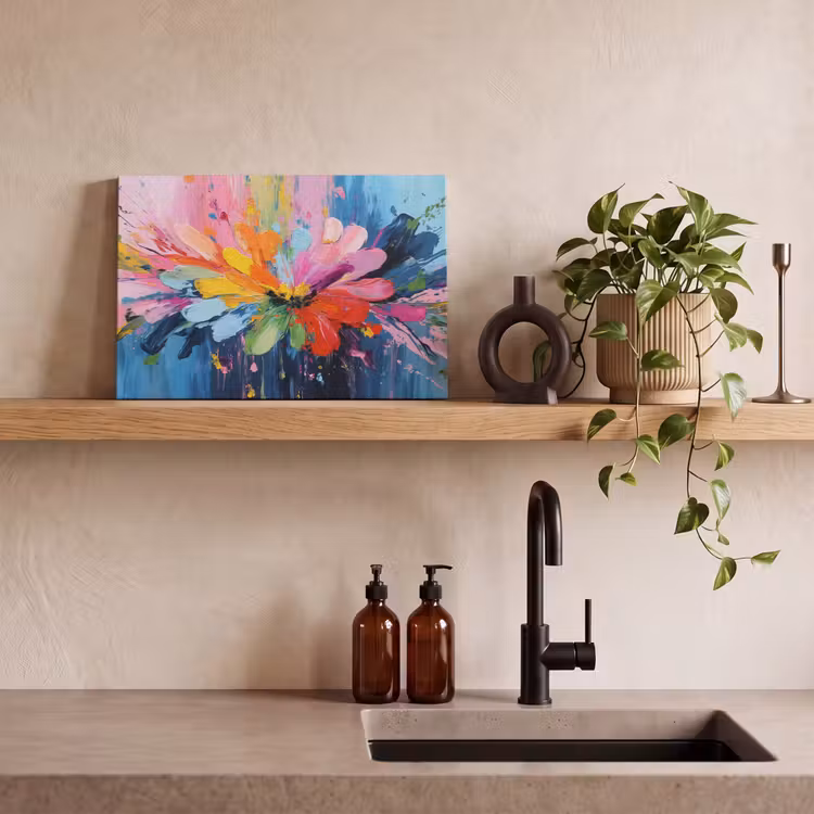 Canvas schilderij - Kleuruitbarsting - Expressieve sfeer - Bloem — 3