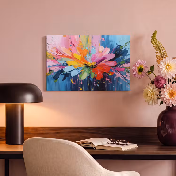 Canvas schilderij - Kleuruitbarsting - Expressieve sfeer - Bloem — 4