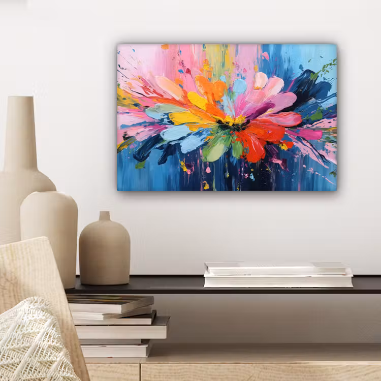 Canvas schilderij - Kleuruitbarsting - Expressieve sfeer - Bloem — 5