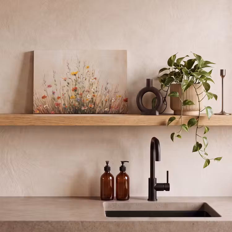 Canvas schilderij - Wilde bloemen - Penseelstreken - Rustgevend — 3