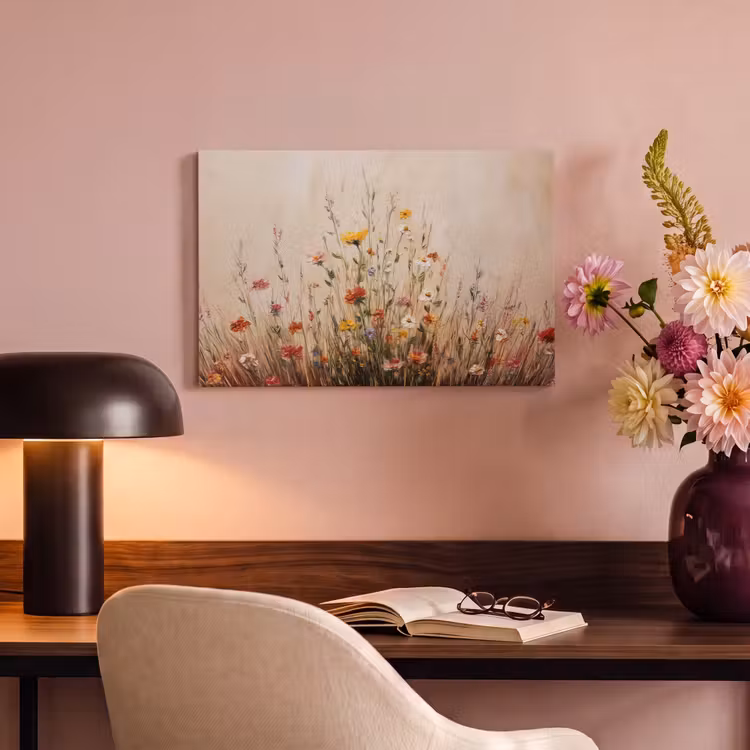 Canvas schilderij - Wilde bloemen - Penseelstreken - Rustgevend — 4