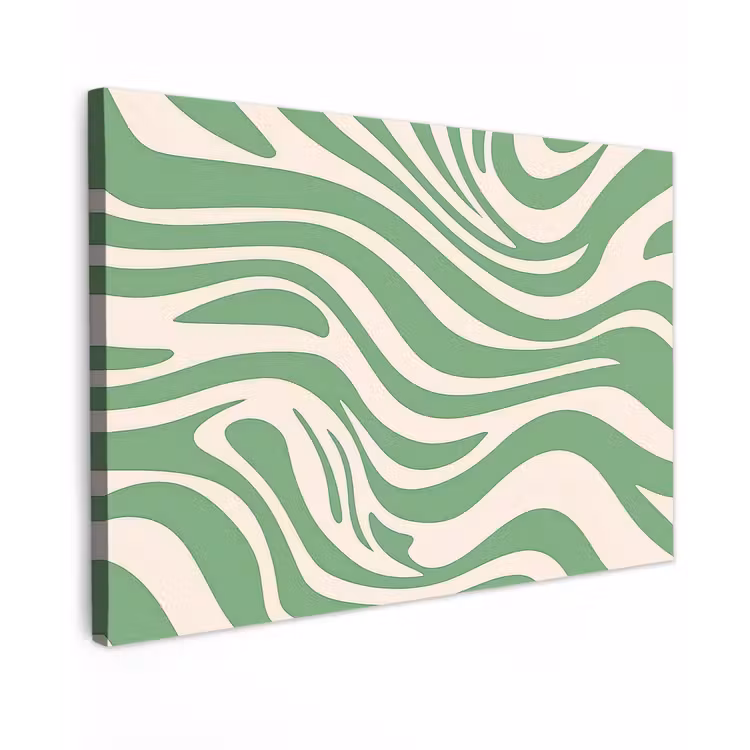 Canvas schilderij - Zebrapatroon - Groen - Retro — 1