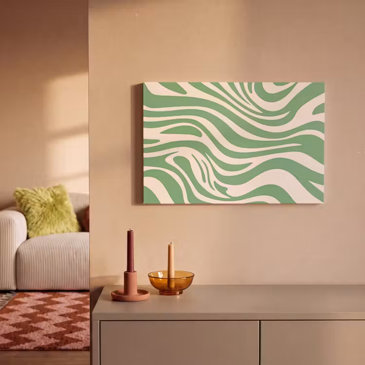 Canvas schilderij - Zebrapatroon - Groen - Retro — 2