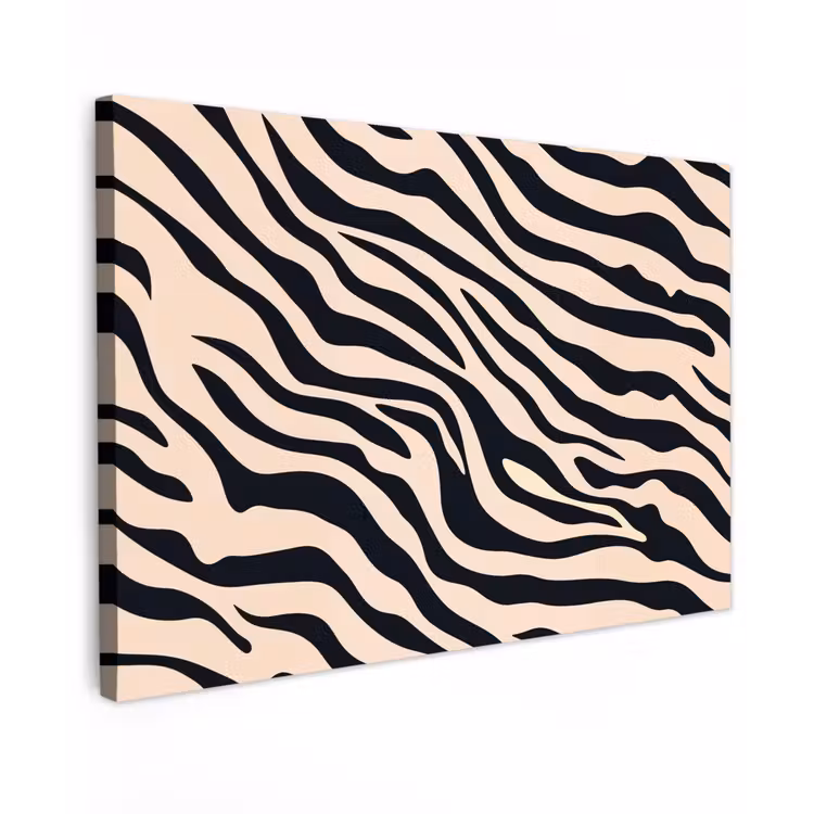 Canvas schilderij - Zebraprint - Dynamisch - Roze — 1