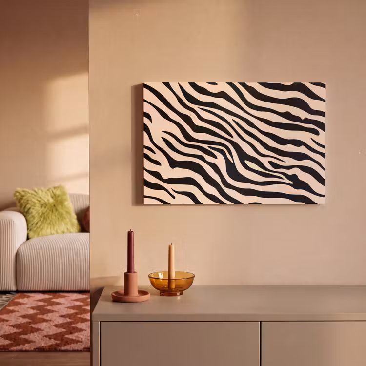 Canvas schilderij - Zebraprint - Dynamisch - Roze — 2