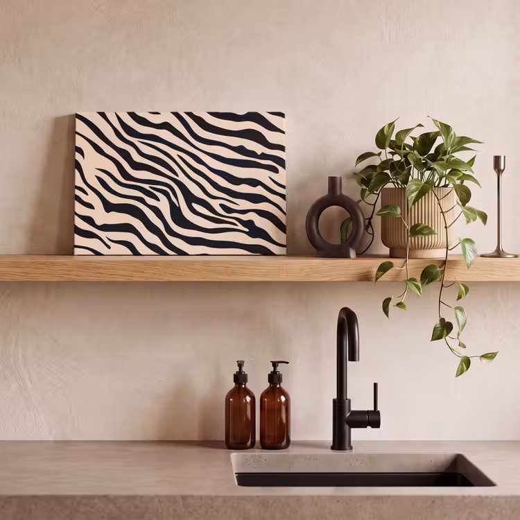Canvas schilderij - Zebraprint - Dynamisch - Roze — 3