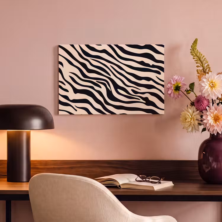 Canvas schilderij - Zebraprint - Dynamisch - Roze — 4