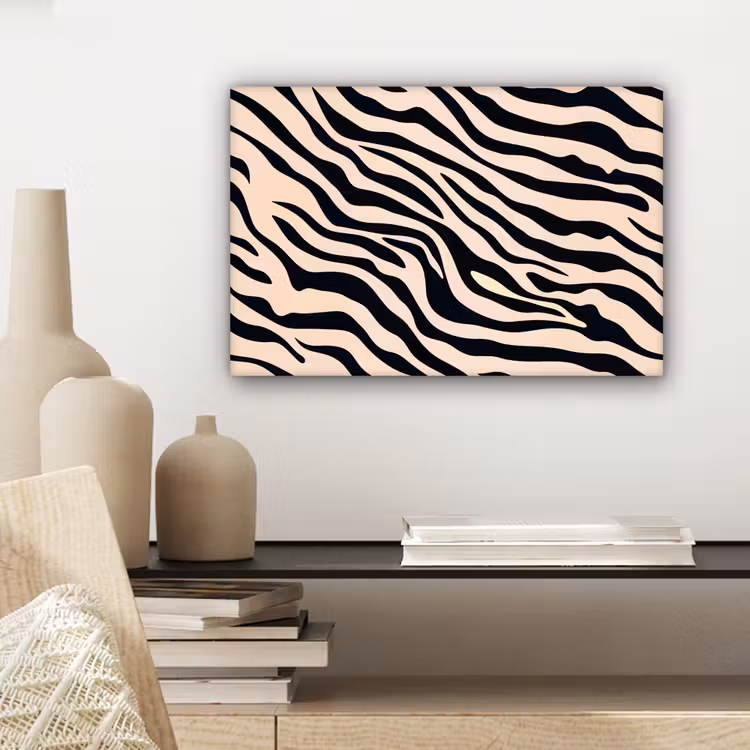 Canvas schilderij - Zebraprint - Dynamisch - Roze — 5