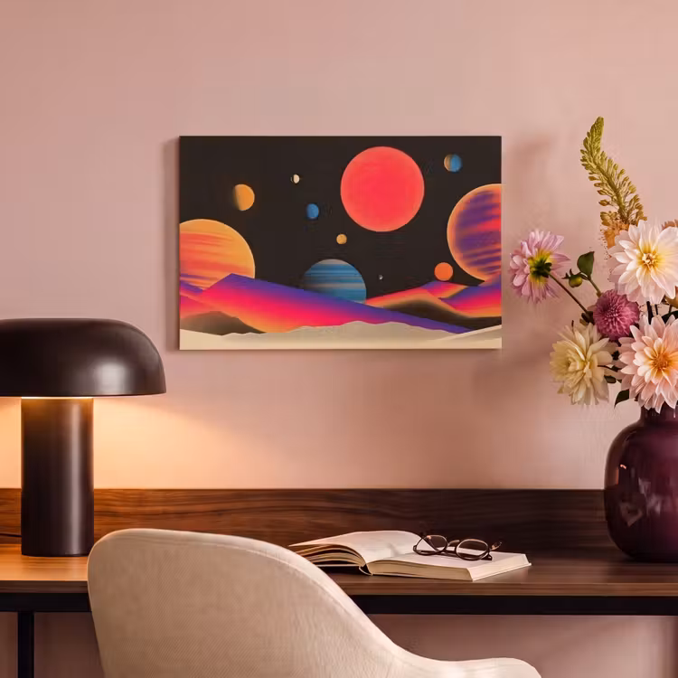 Canvas schilderij - Hemel - Planeten - Felgekleurd — 4