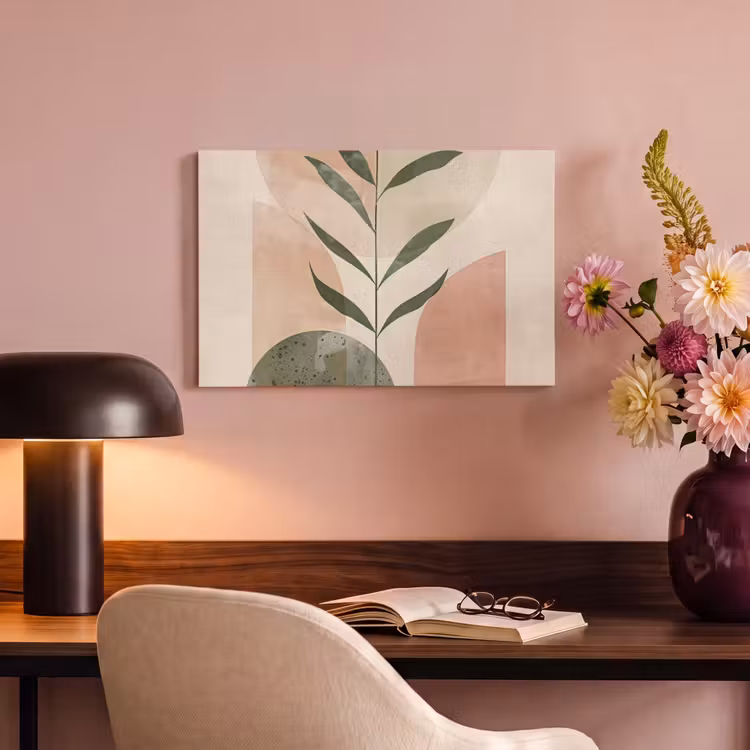 Canvas schilderij - Modern - Roze - Groen - Natuur - Aesthetic — 4