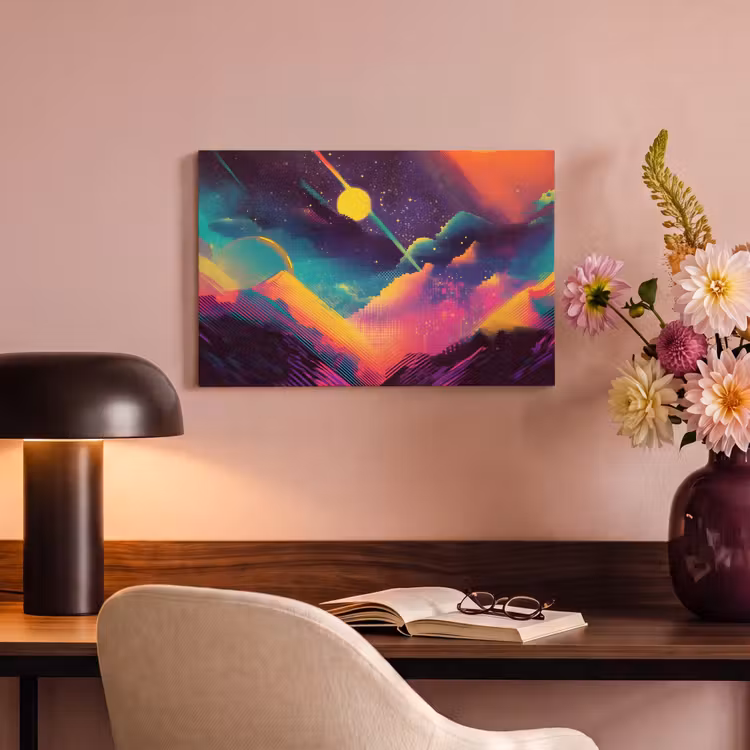 Canvas schilderij - Sterren - Bergen - Kleurrijk — 4