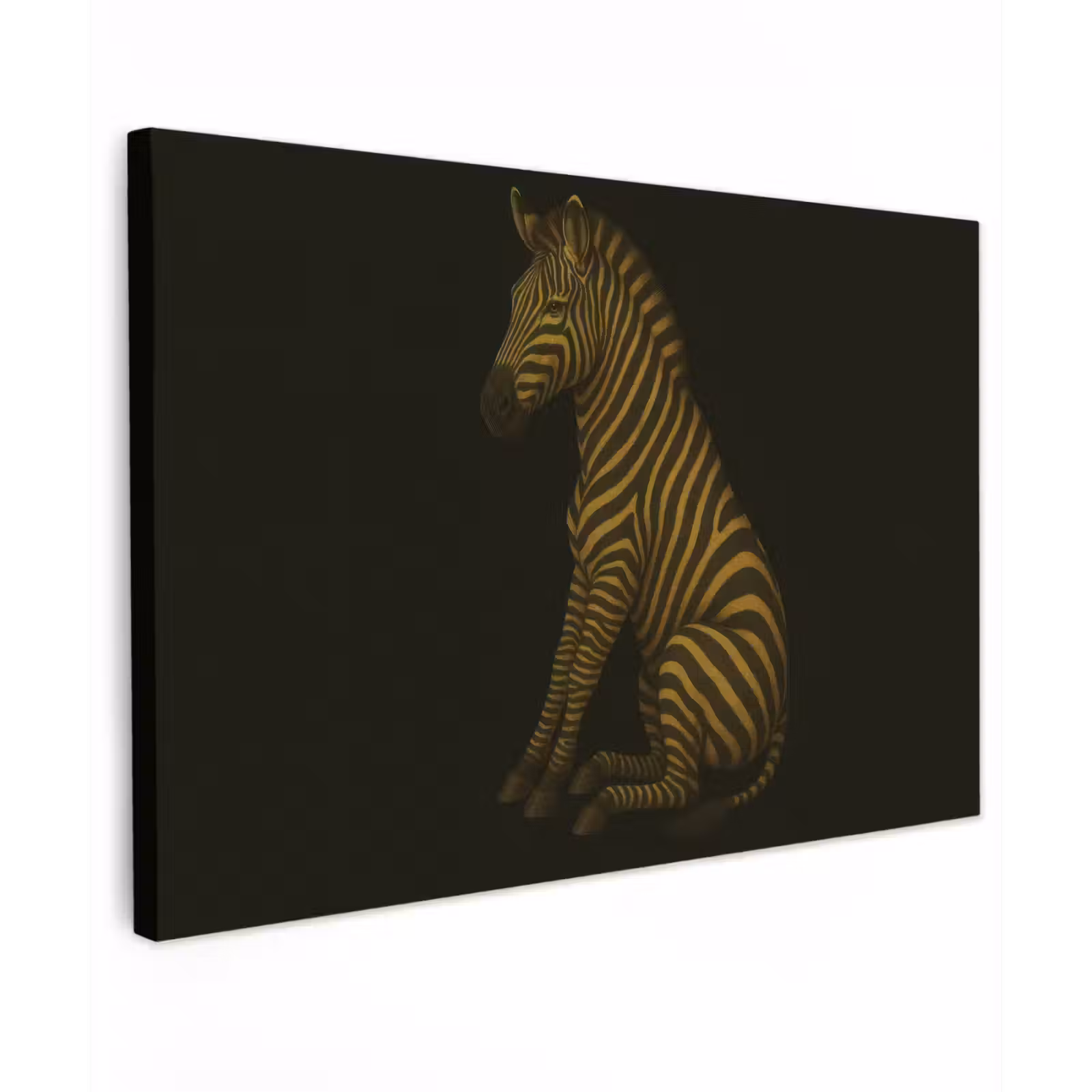 Canvas schilderij - Zebra - Strepen - Goud — 1