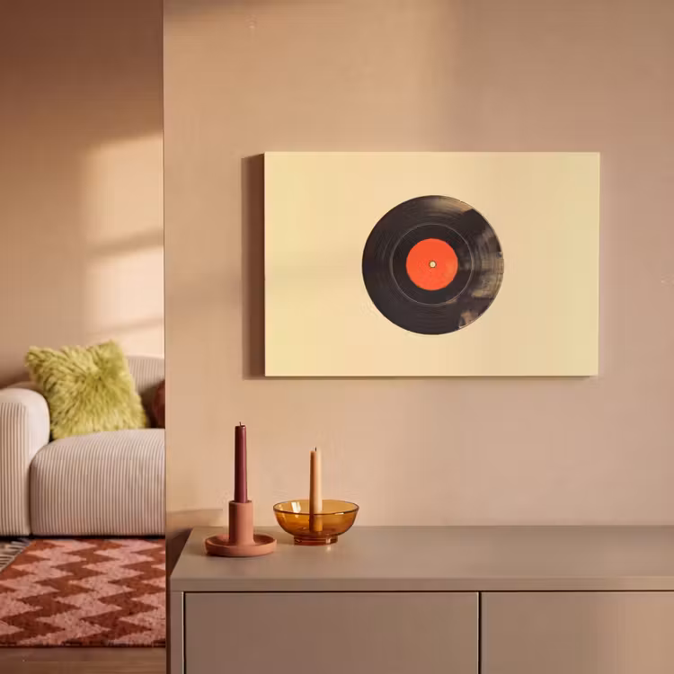 Canvas schilderij - Illustratie - Vinylplaat - Beige - Vintage — 2