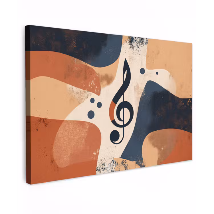 Canvas schilderij - Sleutel - G - Abstract - Beige — 1