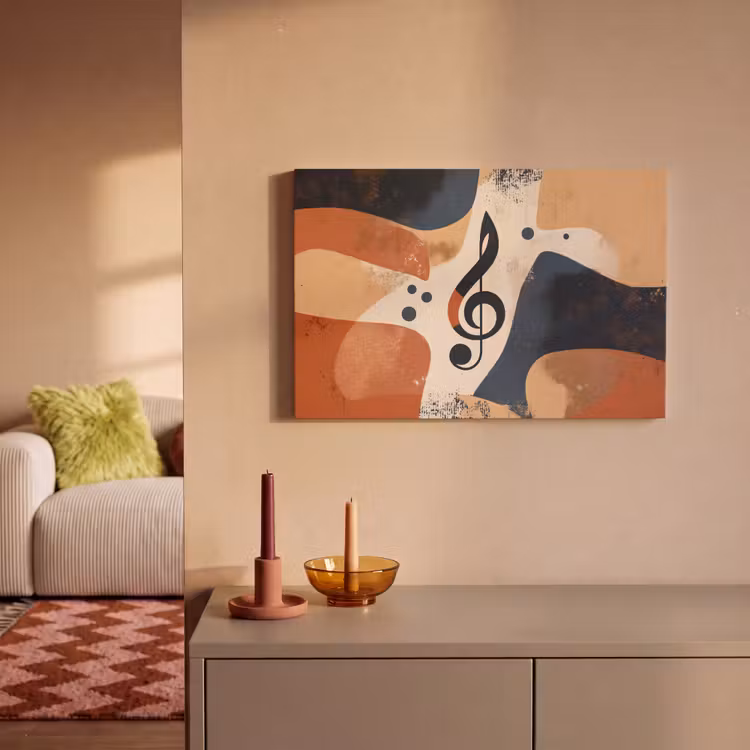 Canvas schilderij - Sleutel - G - Abstract - Beige — 2
