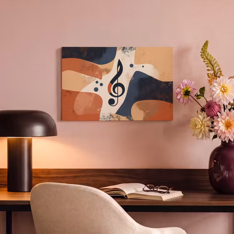 Canvas schilderij - Sleutel - G - Abstract - Beige — 4