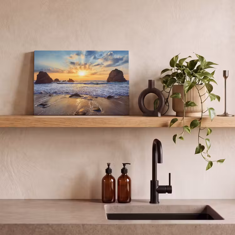 Canvas schilderij - Strand - Zonsondergang - Natuur - Zee - Landschap — 3