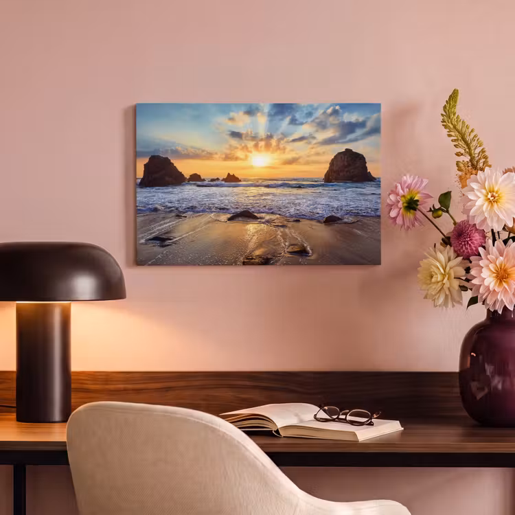 Canvas schilderij - Strand - Zonsondergang - Natuur - Zee - Landschap — 4