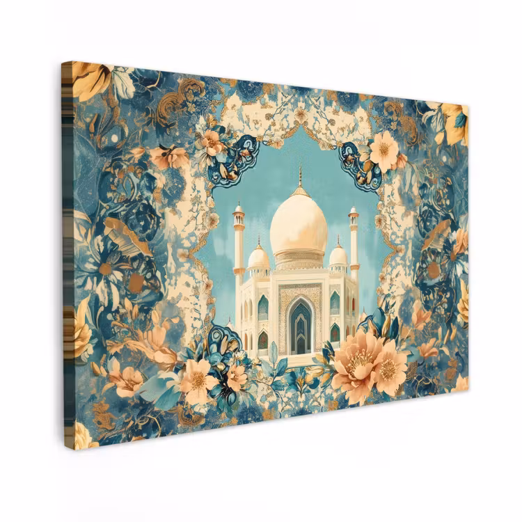 Canvas schilderij - Taj Mahal - Ramadan - Bloemen - Islamitische — 1